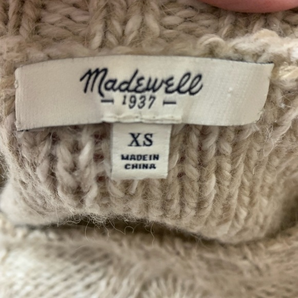 MADEWELL Firelight marled pullover sweater XS 10.5 in side slit wool blend - Picture 3 of 9